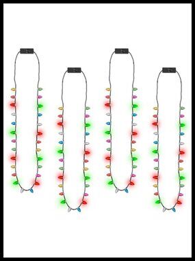 6Pc Light Up Christmas Necklace LED Party Favors Ugly Sweater Accessories